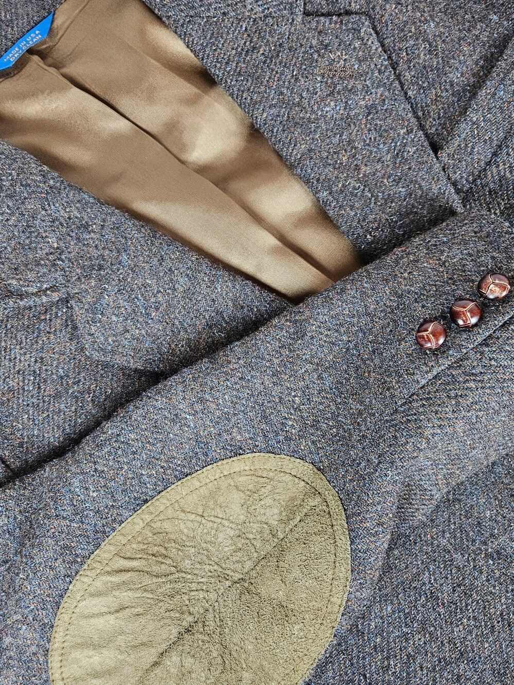 Pendleton Blazer Sport Coat Virgin Wool Brown Tweed Men's Size 44 Long